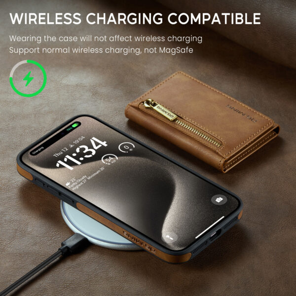 Wireless Charger Phone Case Magnetic Card Holder Protective Sleeve - Image 9