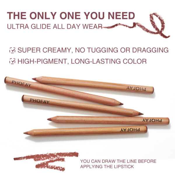 PHOFAY Ultra-Glossy Lip Gloss Nude Lipliner Kit - Image 3