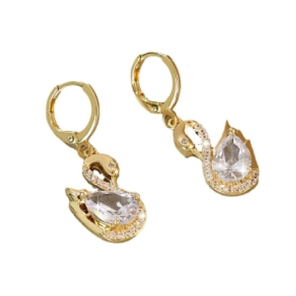 Sweet Rhinestone Swan Earrings Ins Fashion Earrings For Women Jewelry - Image 4