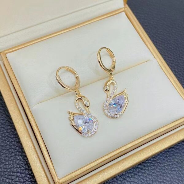 Sweet Rhinestone Swan Earrings Ins Fashion Earrings For Women Jewelry - Image 8