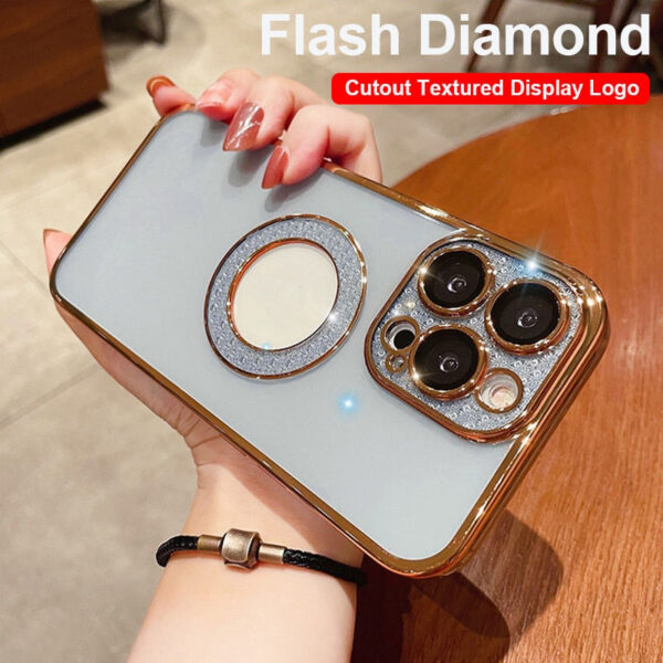 Electroplating Soft Diamond Ring Phone Case Drill Leakage Standard Mobile Phone Case Lens Film - Image 10