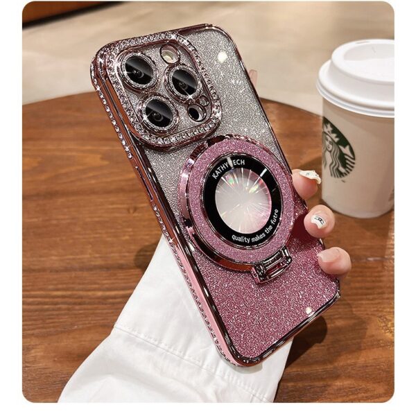 Electroplating Edge Drill Gradient Color Magnetic Suction Phone Case - Image 2