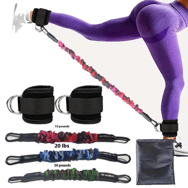 Ankle Strap Resistance Bands Hip Leg Strength Pull Rope Fitness Elastic Training Home Yoga Pilate Crossfit Workout Gym Equipment - Image 9