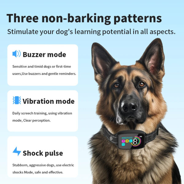 Smart Automatic Anti Barking Dog Collar Rechargeable Bark Stopper Stop Barking HD Digital Display IP67 Waterproof Collar For Dogs Pet Products - Image 7