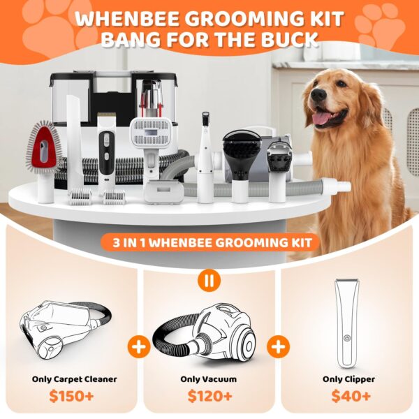 Dog Grooming Set, Pet Vacuum, Pet Blower, Drying And Suction 2 In 1 With 8 Pet Grooming Tools - Image 2