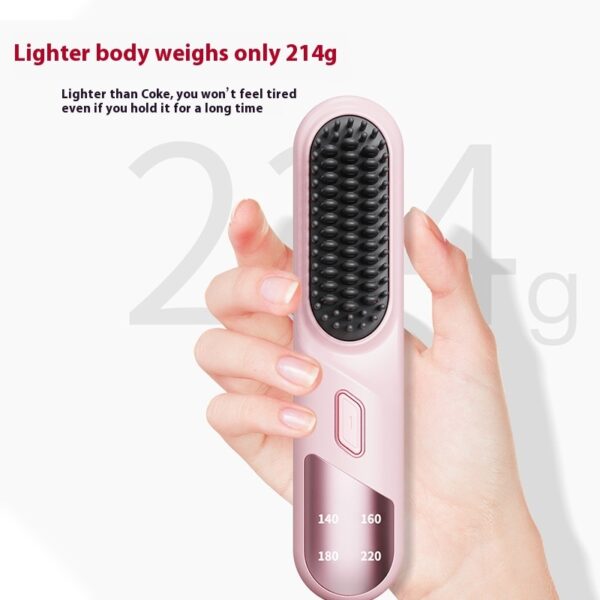 Wet Dry Hair Straightener Cordless Hair Straightener Brush With Fast Heating Negative Ions For Fluffy Curly Hair For Electric - Image 3