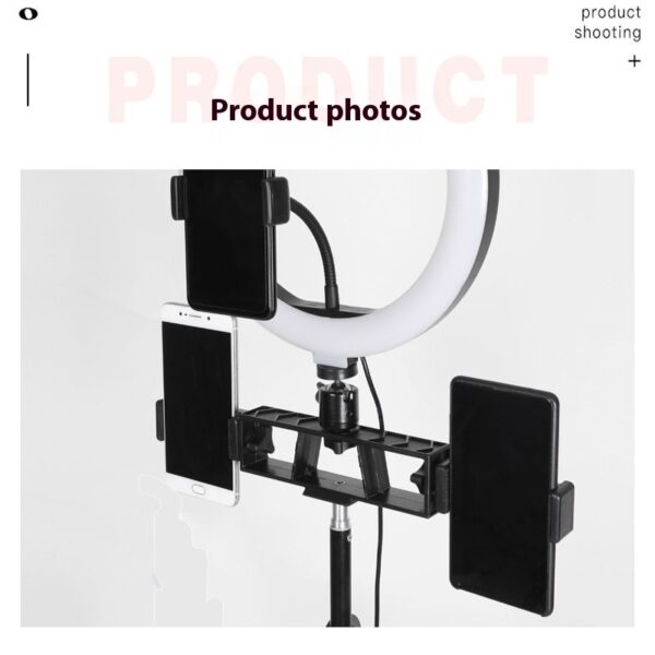 Cross Bar Tray Storage Rack With Microphone Beauty Fill Light Photography Floor Mobile Phone Bracket - Image 5