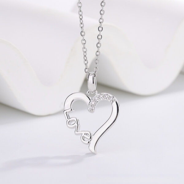 Creative Heart Design LOVE Titanium Steel Necklace LOVE Pendant For Women Wedding Anniversary Party Statement Neck Accessories Jewelry Gift - Image 4