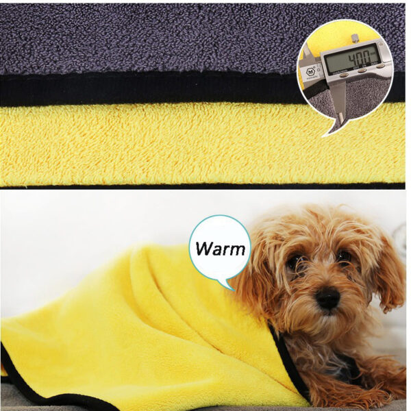 Dog Towels For Drying Dogs Drying Towel Dog Bath Towel, Quick-drying Pet Dog And Cat Towels Soft Fiber Towels Robe Super Absorbent Quick Drying Soft Microfiber Pet Towel For Dogs, Cats Yellow - Image 3