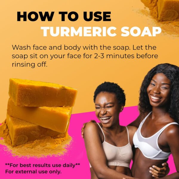 Turmeric Kojic Soap Turmeric Kojic Acid Soap Handmade Skin Products Natural Turmeric Soap Bar Skin Clean Dark Spot Remover Moist Bathing Facial Soap - Image 6