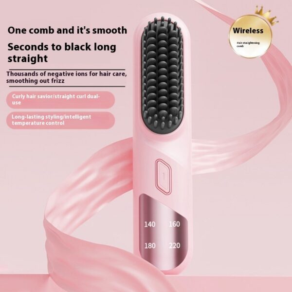 Wet Dry Hair Straightener Cordless Hair Straightener Brush With Fast Heating Negative Ions For Fluffy Curly Hair For Electric - Image 2